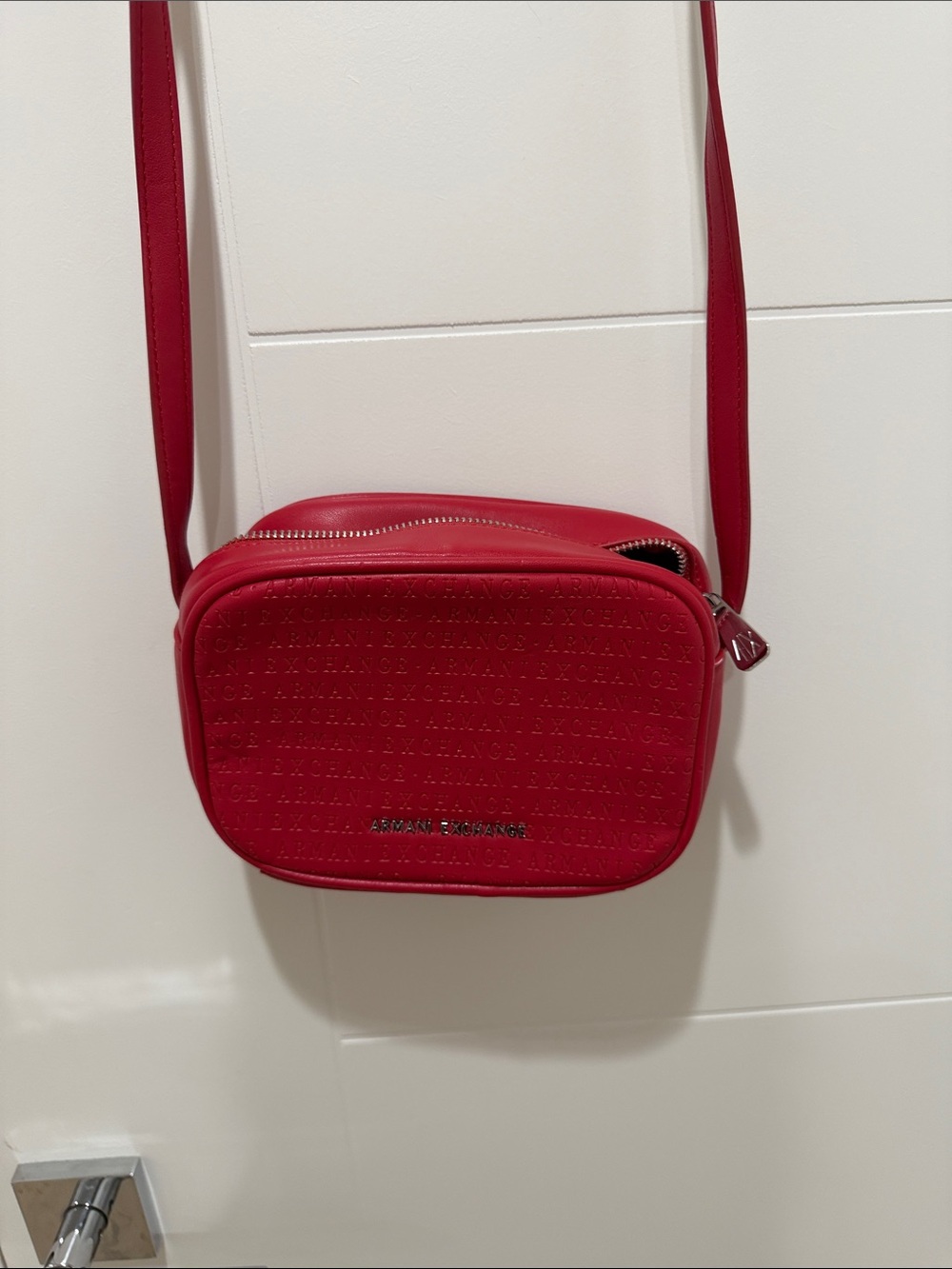 Armani Exchange Red Compact Crossbody Bag